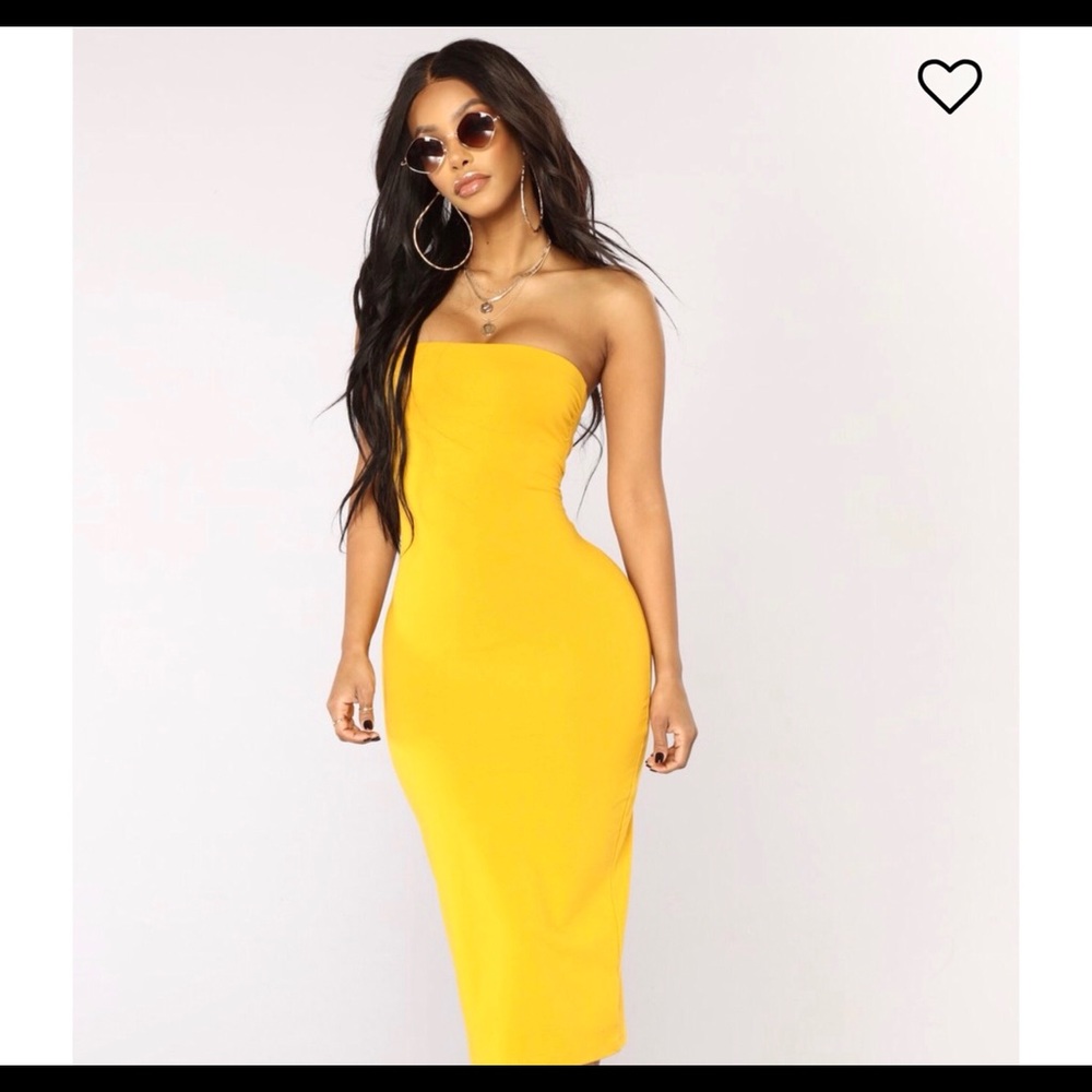 Fashion Nova Mustard Dress